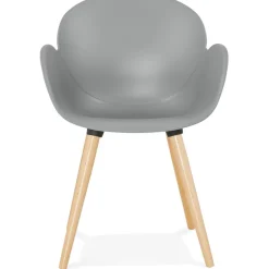 ALTEREGO Chaise design scandinave 'PICATA' grise avec pieds en bois Clearance