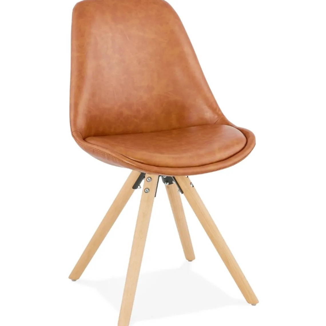 ALTEREGO Chaise design 'STREET' en matière synthétique brune Sale