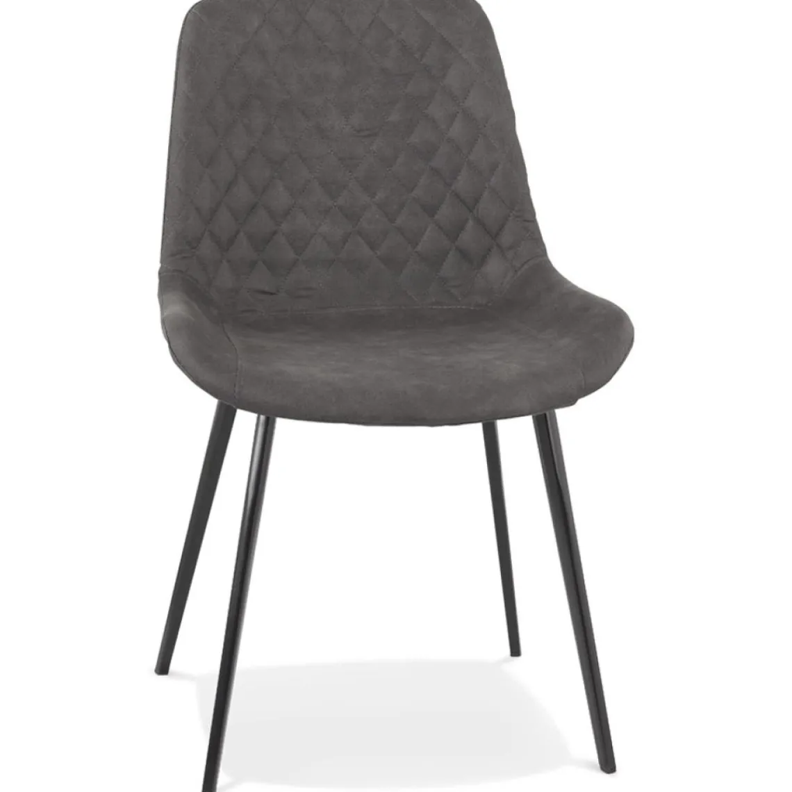 ALTEREGO Chaise design 'TAICHI' en microfibre gris foncé et pieds en métal noir Best