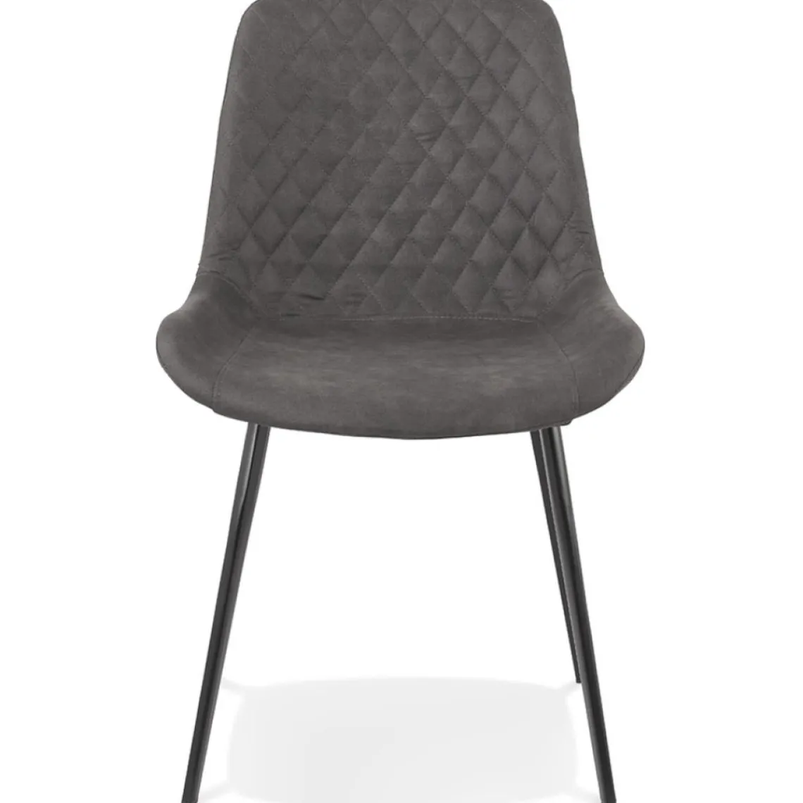 ALTEREGO Chaise design 'TAICHI' en microfibre gris foncé et pieds en métal noir Best