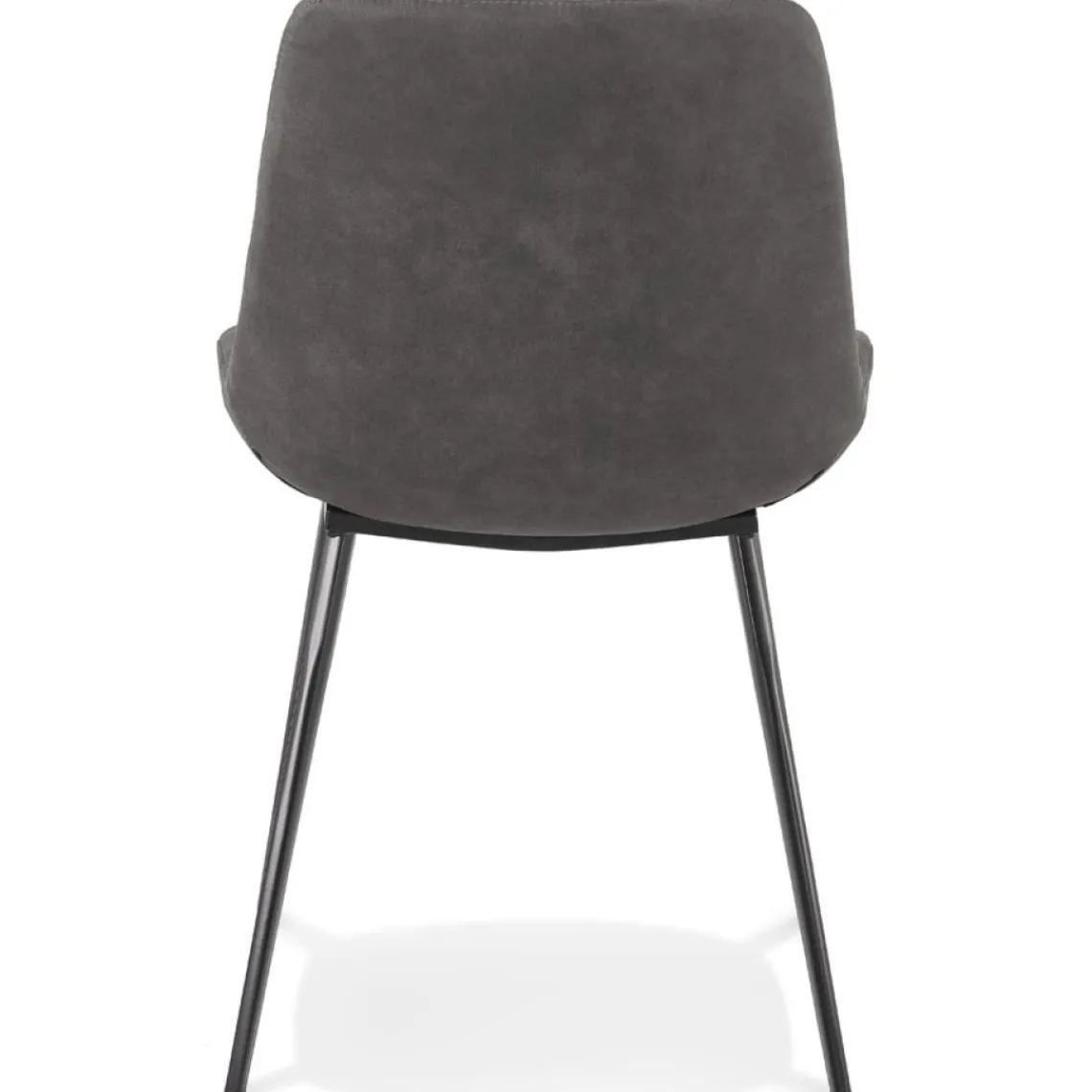 ALTEREGO Chaise design 'TAICHI' en microfibre gris foncé et pieds en métal noir Best