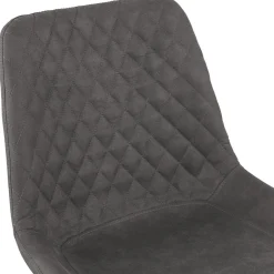 ALTEREGO Chaise design 'TAICHI' en microfibre gris foncé et pieds en métal noir Best