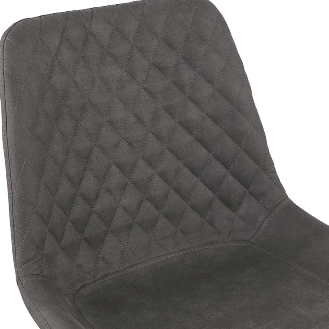 ALTEREGO Chaise design 'TAICHI' en microfibre gris foncé et pieds en métal noir Best