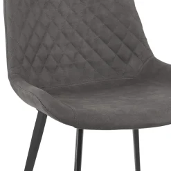 ALTEREGO Chaise design 'TAICHI' en microfibre gris foncé et pieds en métal noir Best