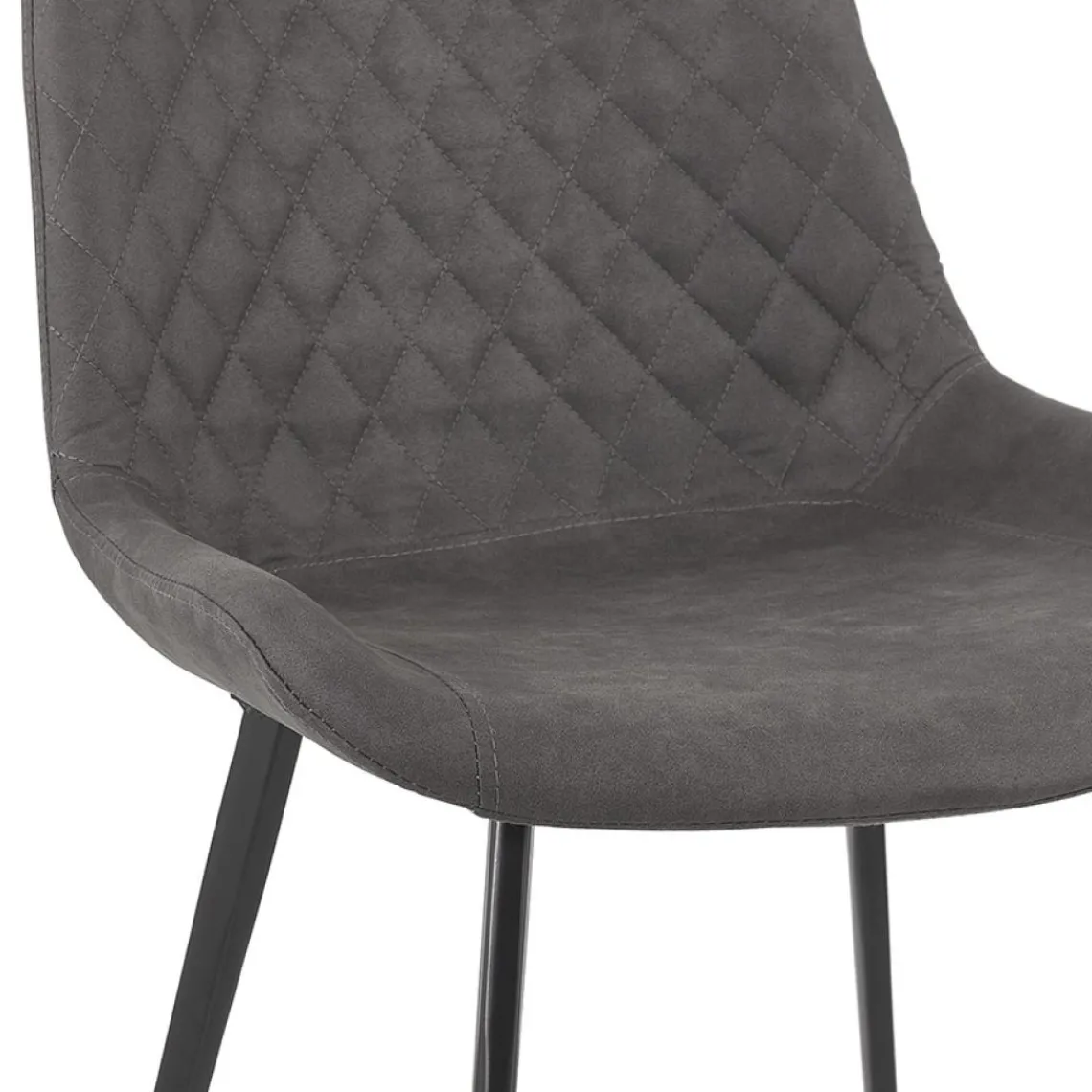 ALTEREGO Chaise design 'TAICHI' en microfibre gris foncé et pieds en métal noir Best