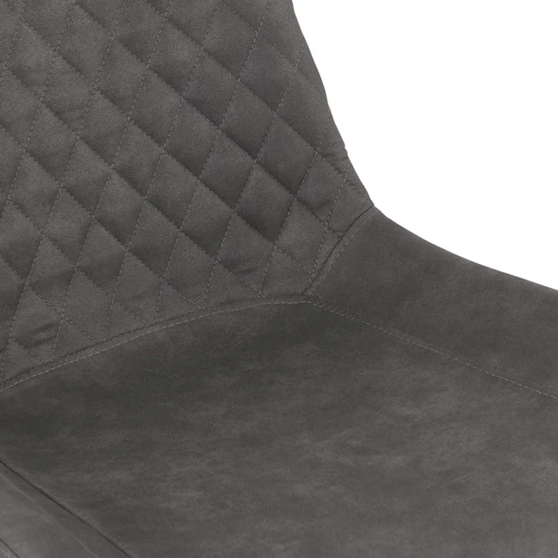 ALTEREGO Chaise design 'TAICHI' en microfibre gris foncé et pieds en métal noir Best