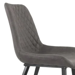 ALTEREGO Chaise design 'TAICHI' en microfibre gris foncé et pieds en métal noir Best