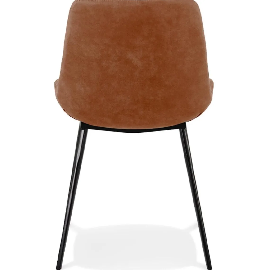 ALTEREGO Chaise design 'TAICHI' en microfibre brune et pieds en métal noir New