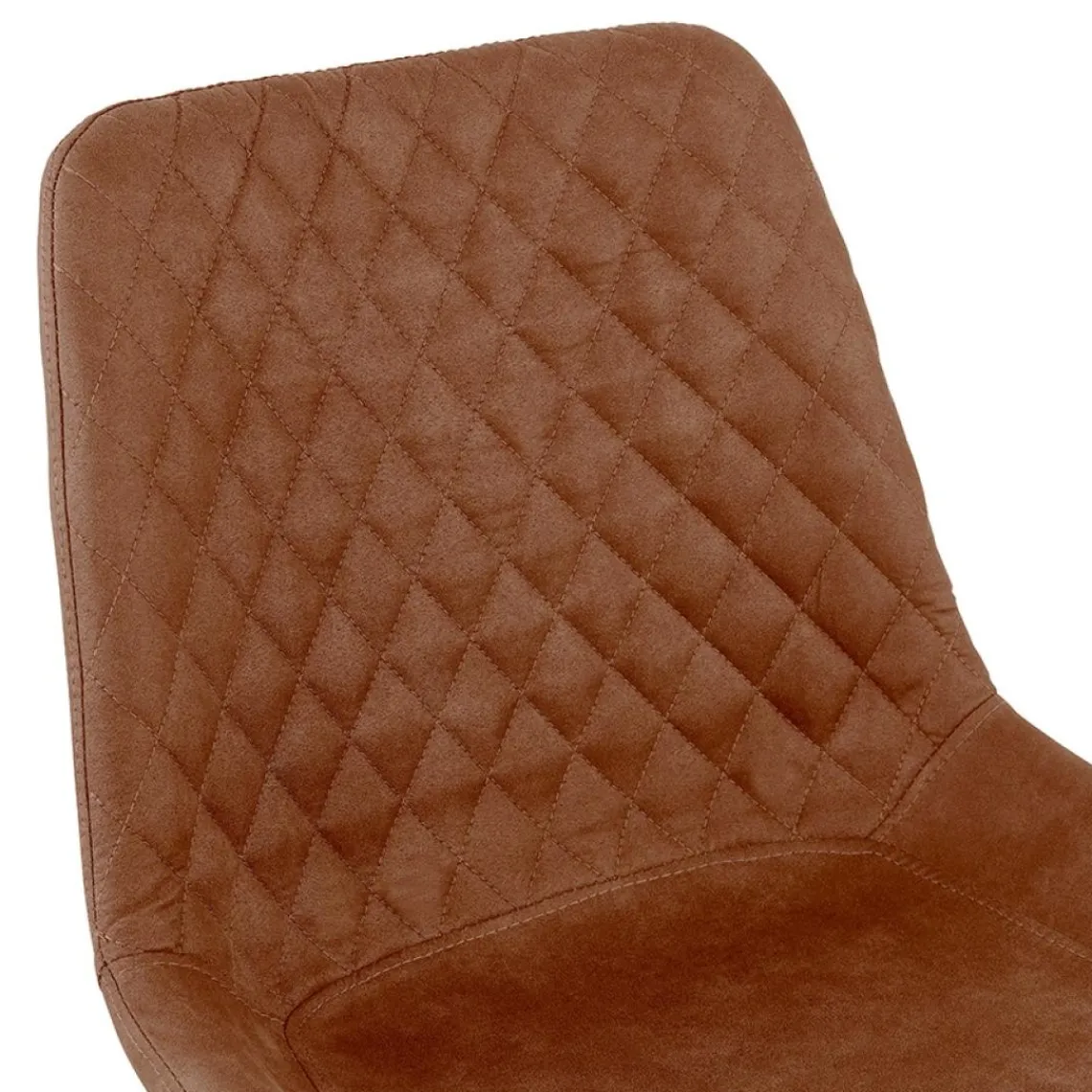 ALTEREGO Chaise design 'TAICHI' en microfibre brune et pieds en métal noir New