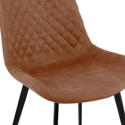 ALTEREGO Chaise design 'TAICHI' en microfibre brune et pieds en métal noir New