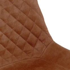 ALTEREGO Chaise design 'TAICHI' en microfibre brune et pieds en métal noir New