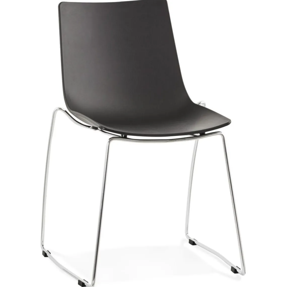 ALTEREGO Chaise design 'TRENO' noire en matière plastique Clearance