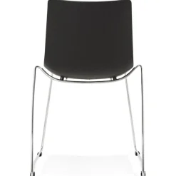 ALTEREGO Chaise design 'TRENO' noire en matière plastique Clearance