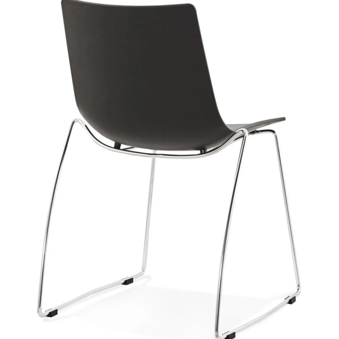 ALTEREGO Chaise design 'TRENO' noire en matière plastique Clearance