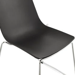 ALTEREGO Chaise design 'TRENO' noire en matière plastique Clearance