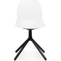 ALTEREGO Chaise design 'TUCANA' blanche avec pieds en métal noir Online