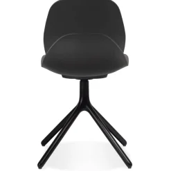 ALTEREGO Chaise design 'TUCANA' noire avec pieds en métal Best