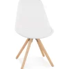 ALTEREGO Chaise design 'VALENTINE' en tissu bouloché blanc style scandinave Online