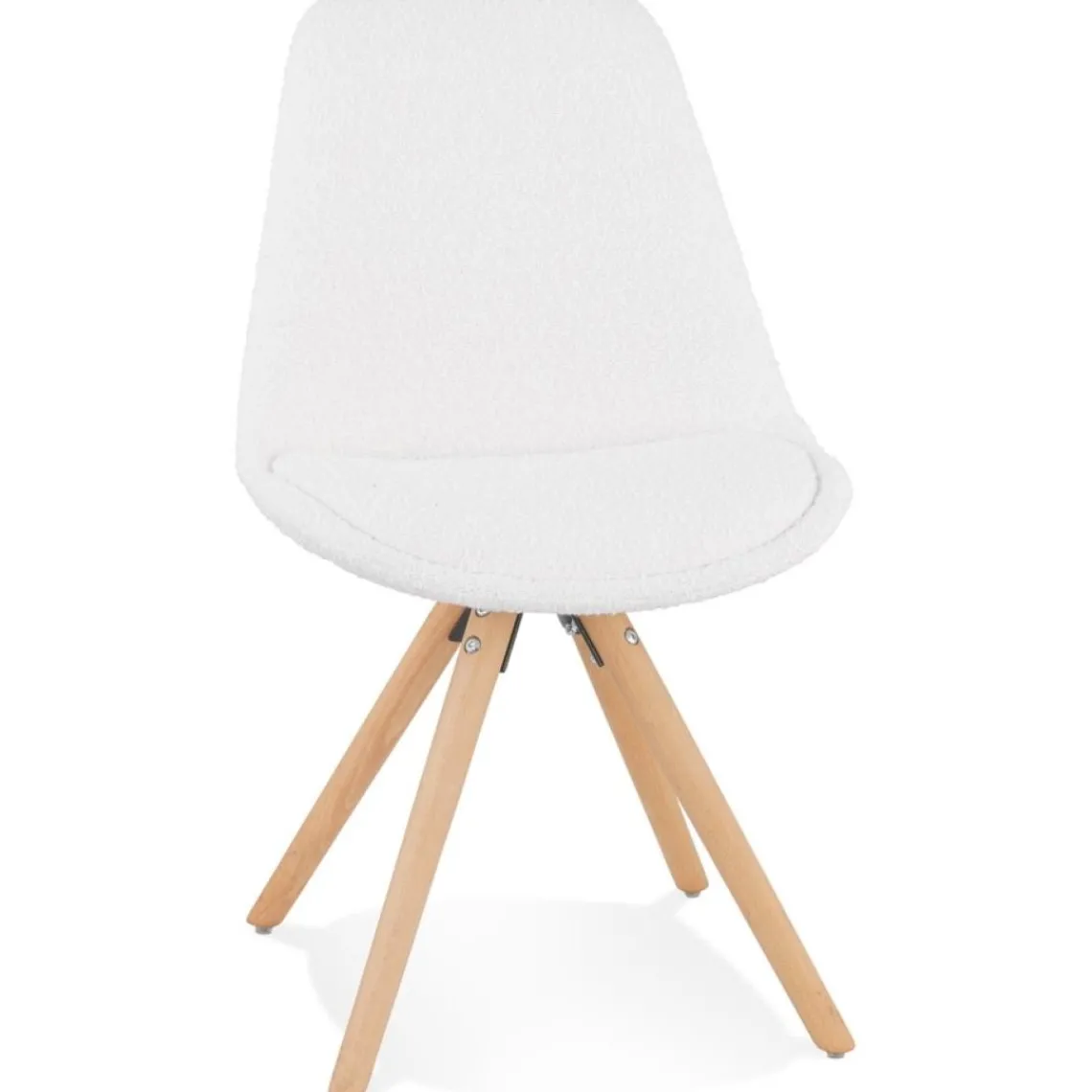 ALTEREGO Chaise design 'VALENTINE' en tissu bouloché blanc style scandinave Online