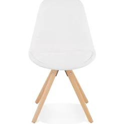 ALTEREGO Chaise design 'VALENTINE' en tissu bouloché blanc style scandinave Online