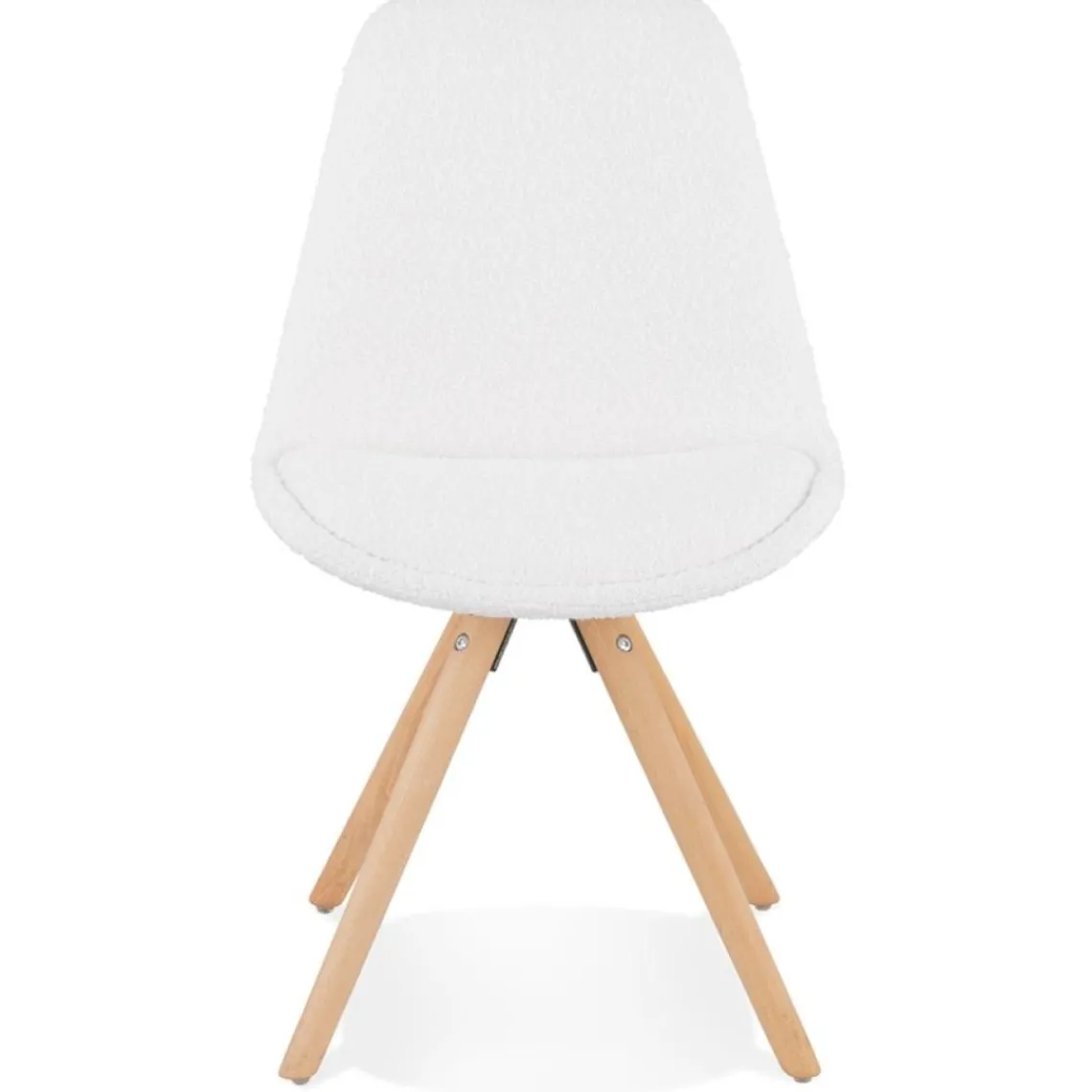 ALTEREGO Chaise design 'VALENTINE' en tissu bouloché blanc style scandinave Online