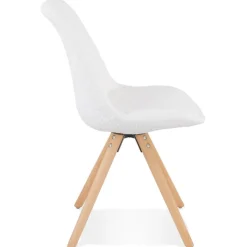 ALTEREGO Chaise design 'VALENTINE' en tissu bouloché blanc style scandinave Online