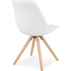 ALTEREGO Chaise design 'VALENTINE' en tissu bouloché blanc style scandinave Online