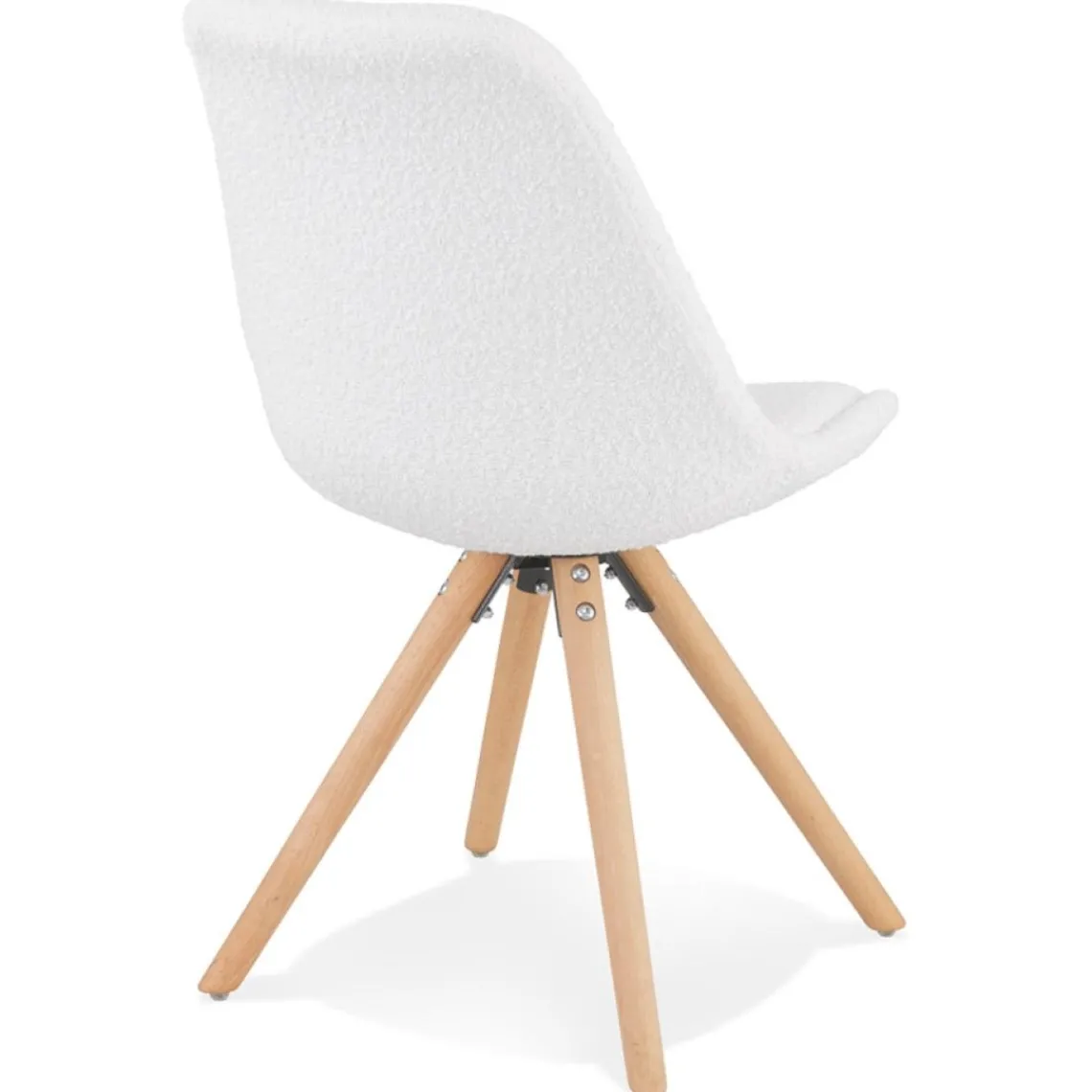 ALTEREGO Chaise design 'VALENTINE' en tissu bouloché blanc style scandinave Online