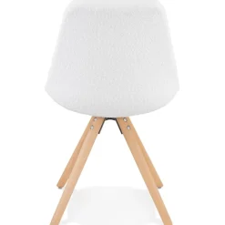 ALTEREGO Chaise design 'VALENTINE' en tissu bouloché blanc style scandinave Online