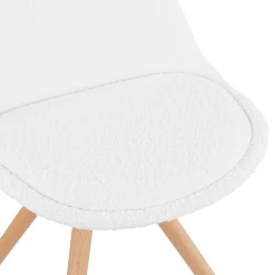 ALTEREGO Chaise design 'VALENTINE' en tissu bouloché blanc style scandinave Online