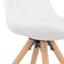 ALTEREGO Chaise design 'VALENTINE' en tissu bouloché blanc style scandinave Online