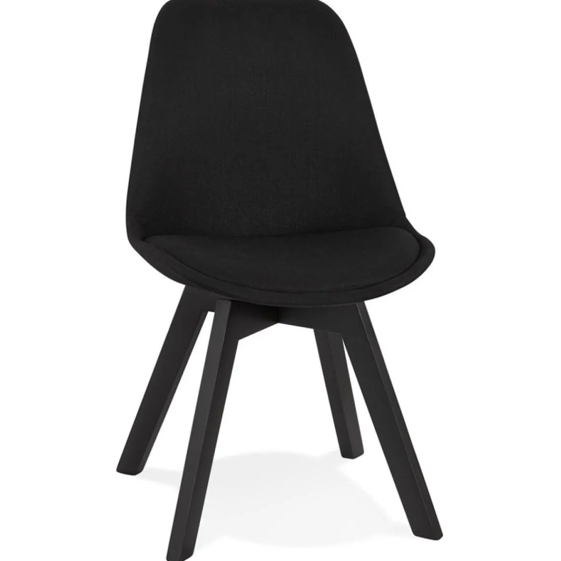 ALTEREGO Chaise design 'WILLY' en tissu et bois noir Sale