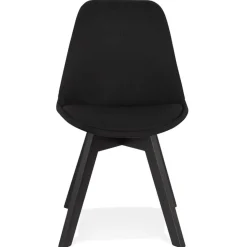 ALTEREGO Chaise design 'WILLY' en tissu et bois noir Sale