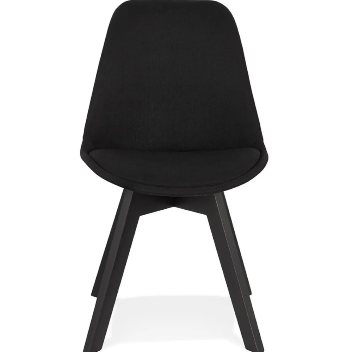 ALTEREGO Chaise design 'WILLY' en tissu et bois noir Sale