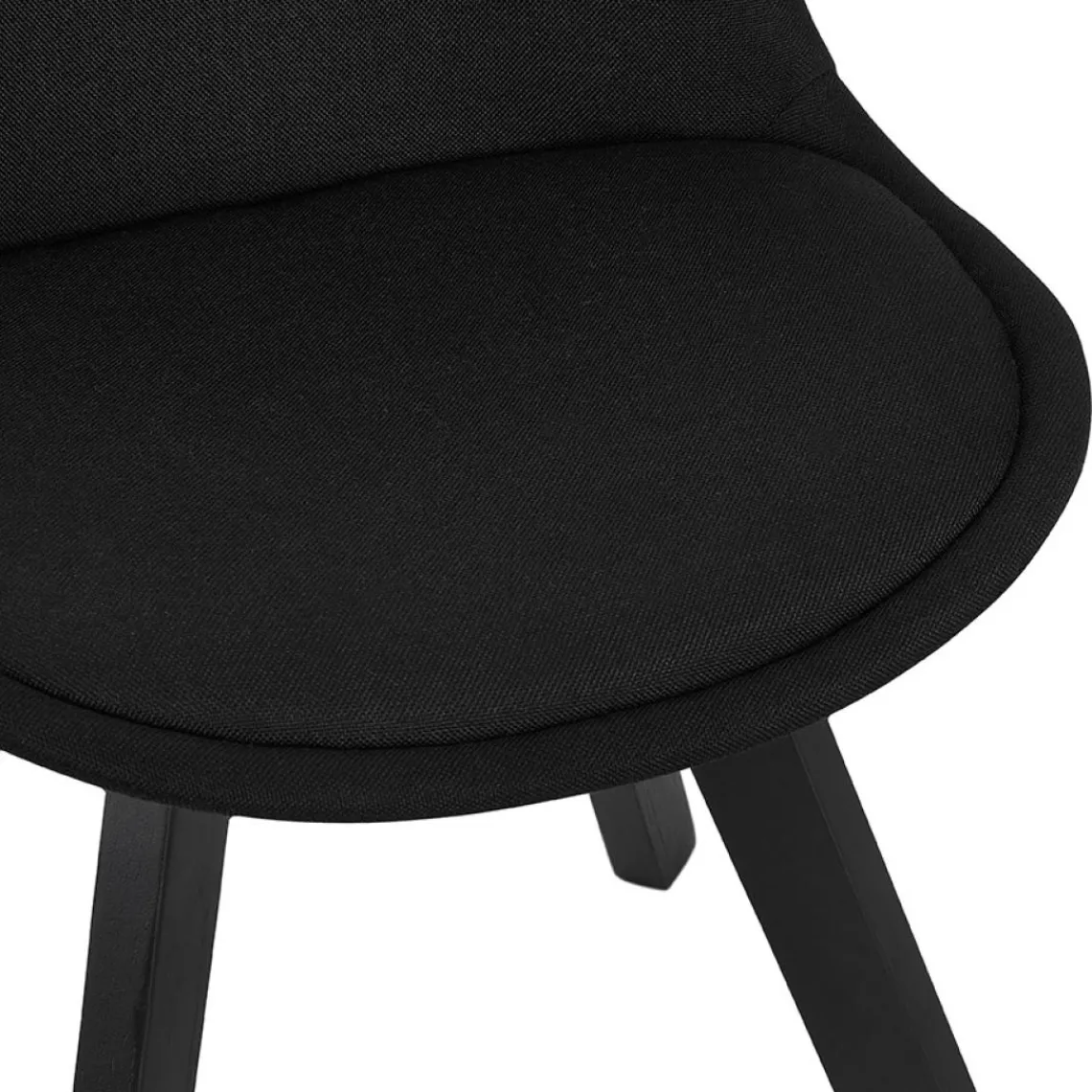 ALTEREGO Chaise design 'WILLY' en tissu et bois noir Sale