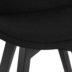 ALTEREGO Chaise design 'WILLY' en tissu et bois noir Sale