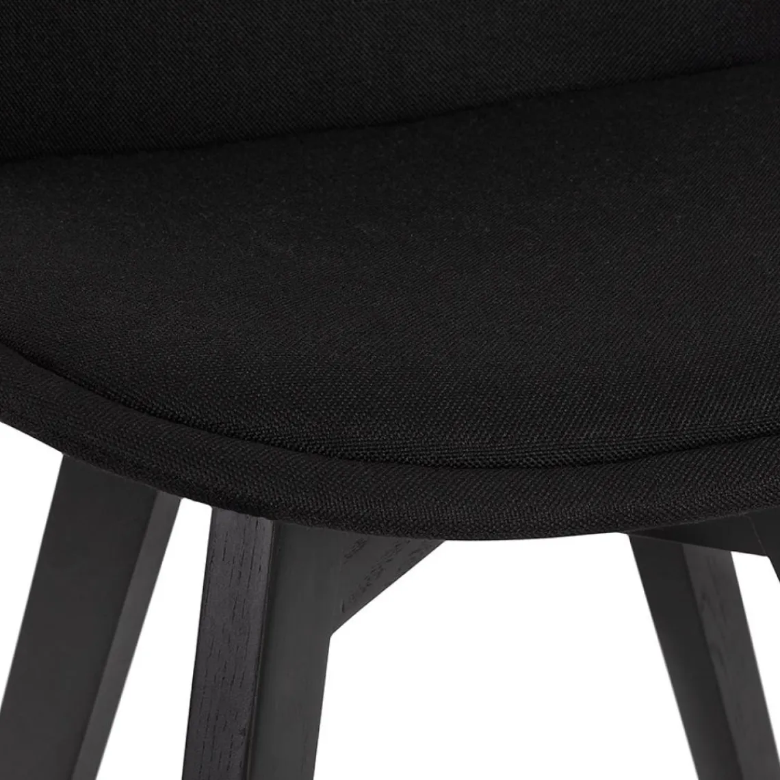 ALTEREGO Chaise design 'WILLY' en tissu et bois noir Sale