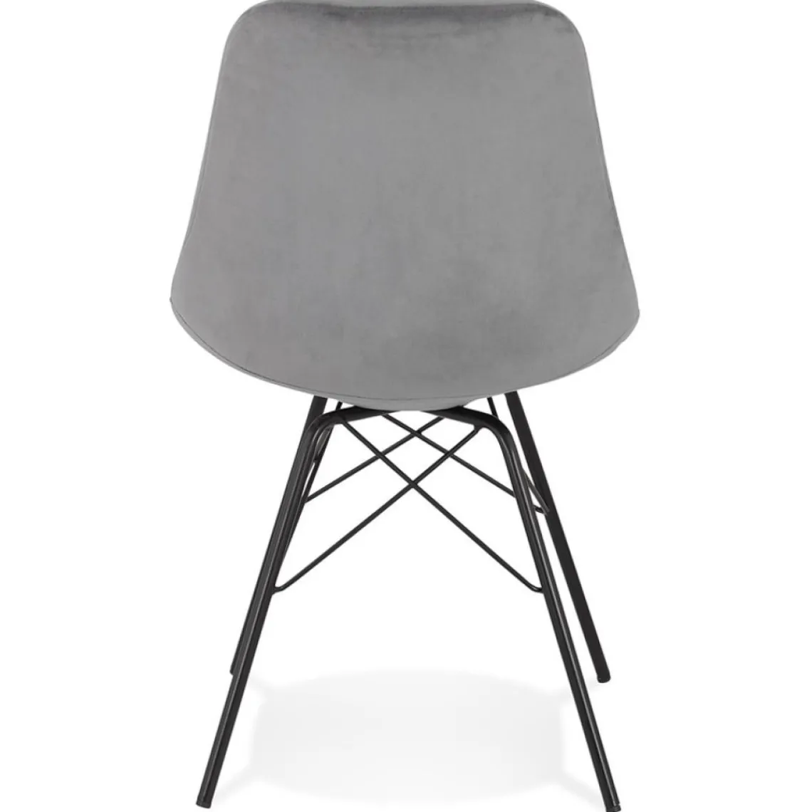 ALTEREGO Chaise design 'ZAZY' en velours gris et pieds en métal noir Discount