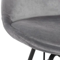 ALTEREGO Chaise design 'ZAZY' en velours gris et pieds en métal noir Discount