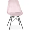 ALTEREGO Chaise design 'ZAZY' en velours rose et pieds en métal noir Best