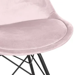 ALTEREGO Chaise design 'ZAZY' en velours rose et pieds en métal noir Best