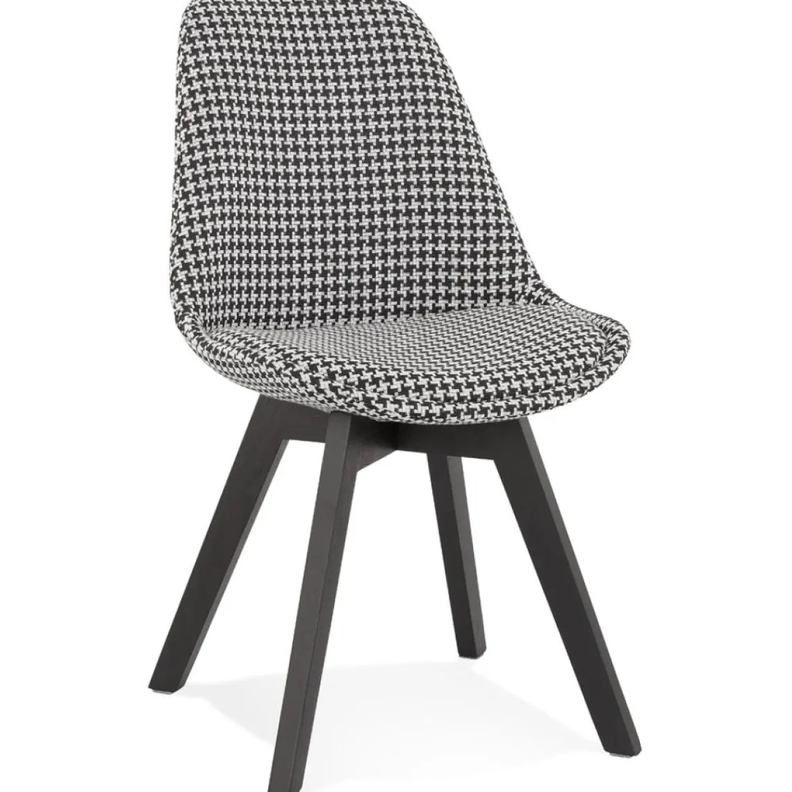 ALTEREGO Chaise en tissu pied de poule 'JOE' avec structure en bois noir Outlet