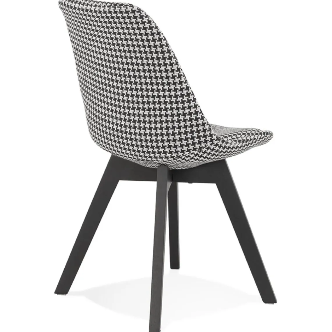 ALTEREGO Chaise en tissu pied de poule 'JOE' avec structure en bois noir Outlet