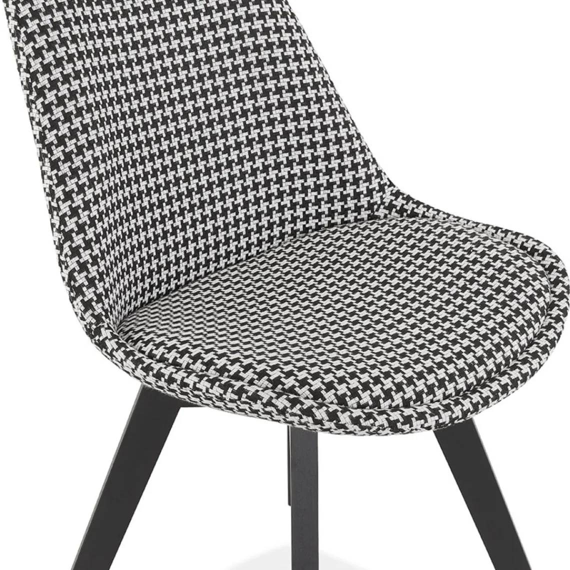 ALTEREGO Chaise en tissu pied de poule 'JOE' avec structure en bois noir Outlet