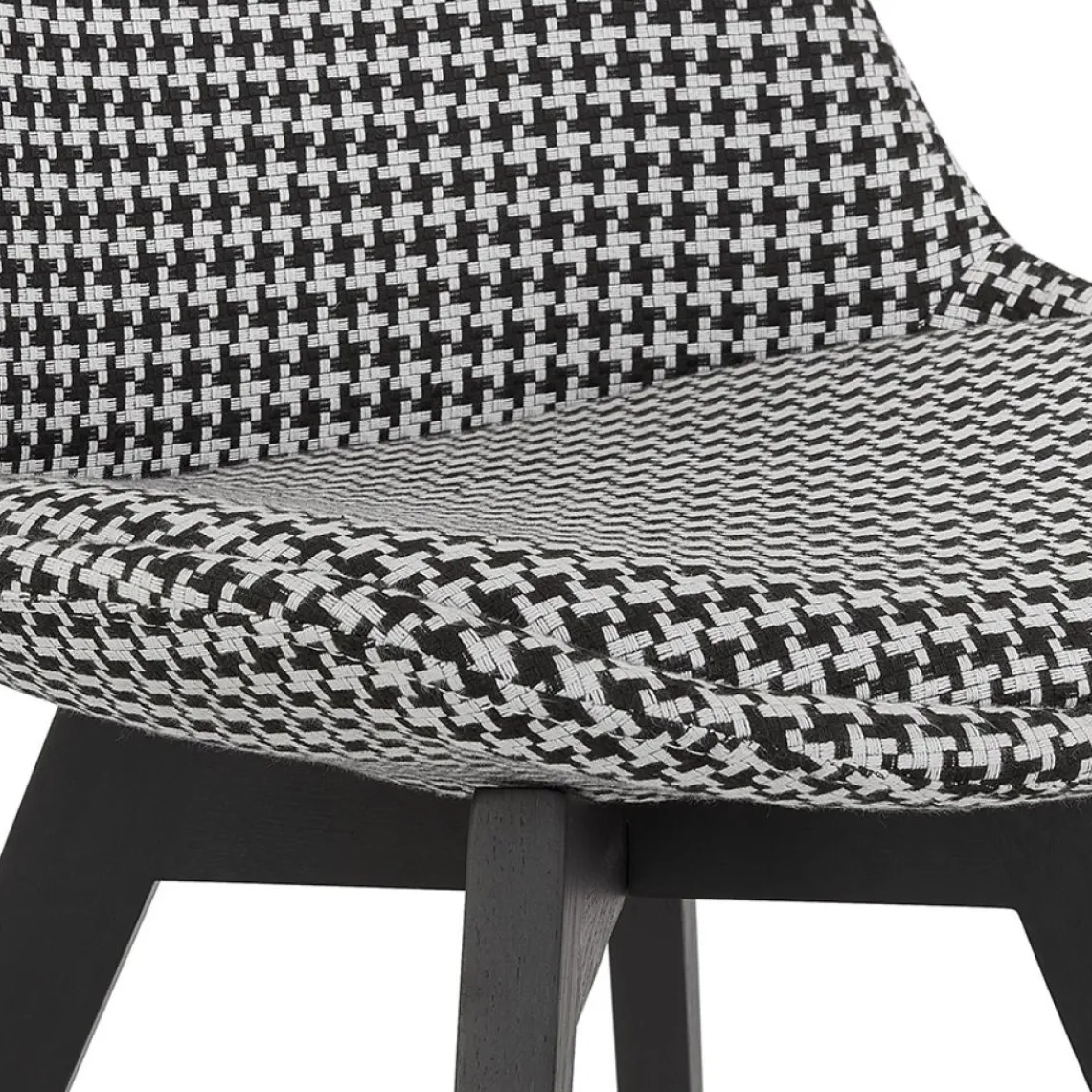 ALTEREGO Chaise en tissu pied de poule 'JOE' avec structure en bois noir Outlet