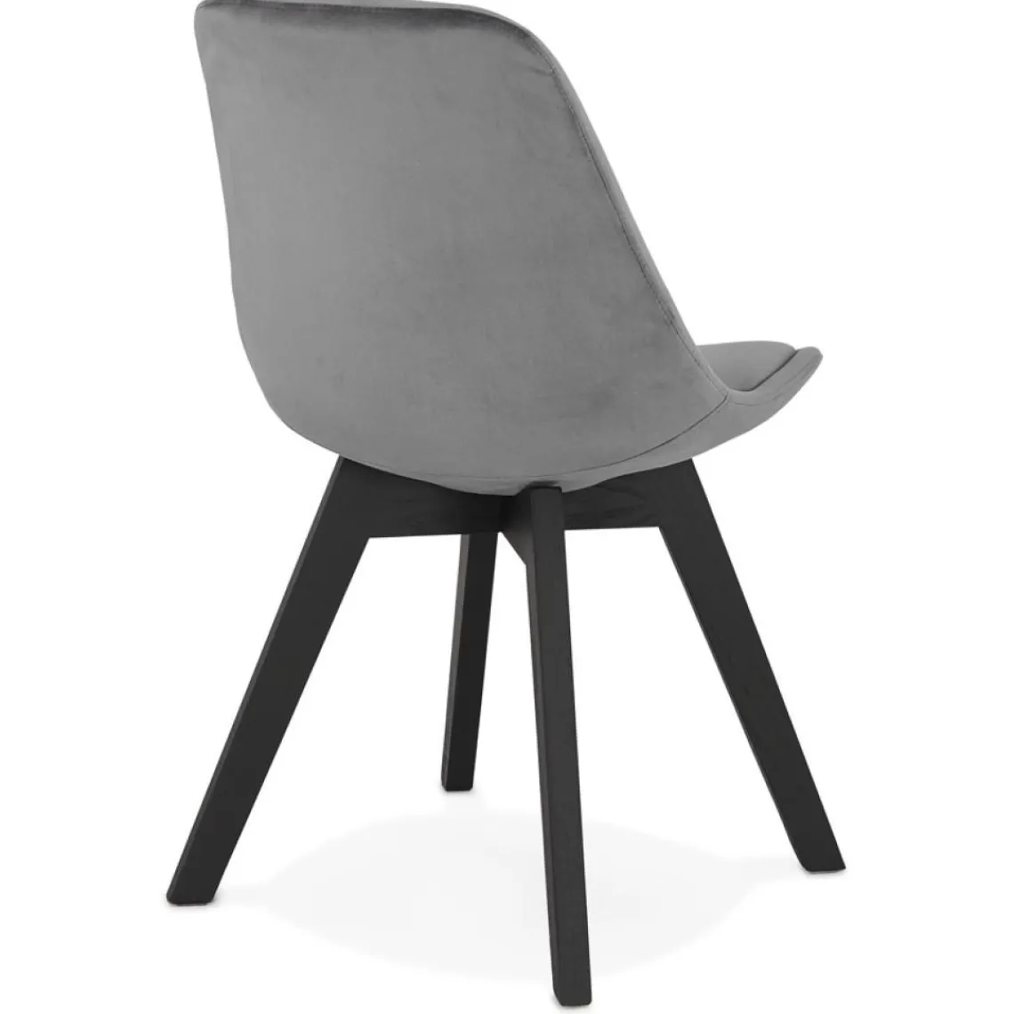ALTEREGO Chaise en velours gris 'JOE' avec structure en bois noir Hot