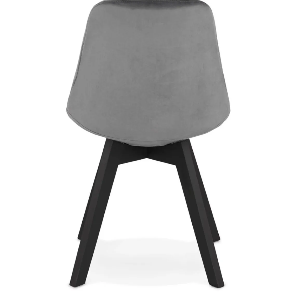 ALTEREGO Chaise en velours gris 'JOE' avec structure en bois noir Hot