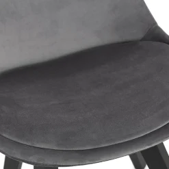 ALTEREGO Chaise en velours gris 'JOE' avec structure en bois noir Hot