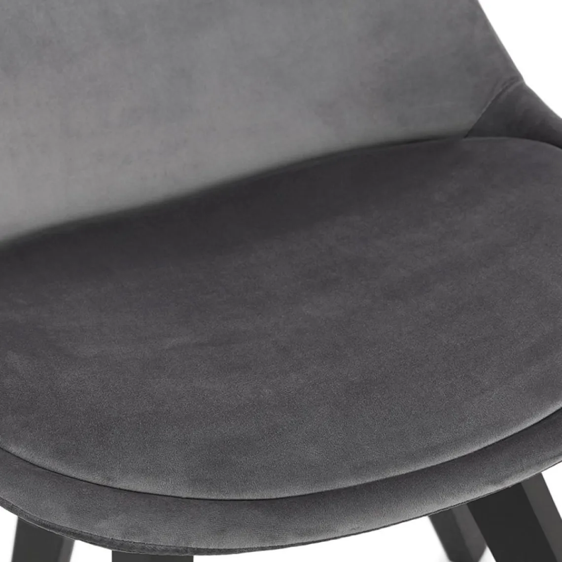 ALTEREGO Chaise en velours gris 'JOE' avec structure en bois noir Hot