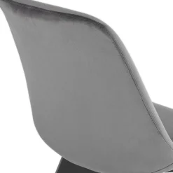ALTEREGO Chaise en velours gris 'JOE' avec structure en bois noir Hot